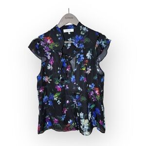 Milly Silk Printed Flutter Sleeve Blouse Size 10